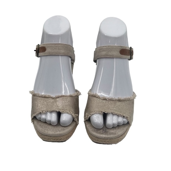 Lucky Brand Mindra Natural Plat Wedge Sandals Size 6 Women’s - Picture 3 of 9